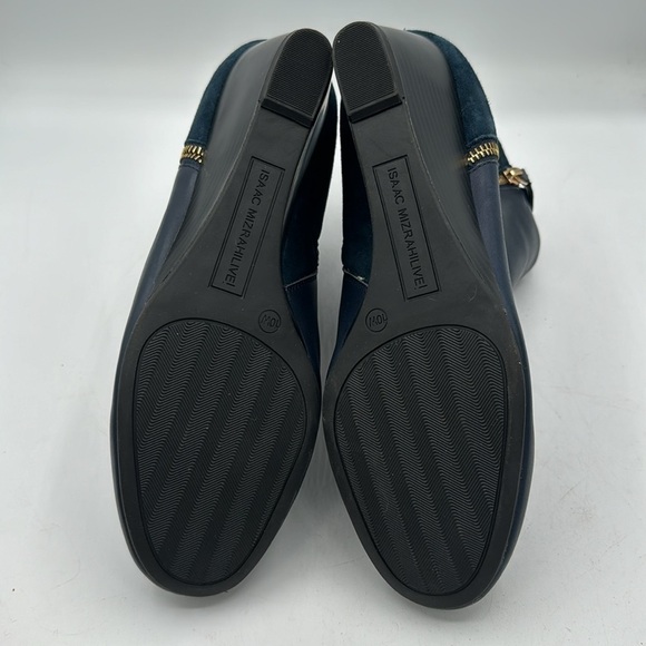 Isaac MixrahiLive! Blue Suede/Leather booties Sz 10 New without box - Picture 6 of 8